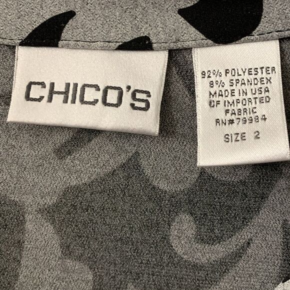 Chico's Size 2 classic and classy gray and black midi dress - Picture 5 of 10